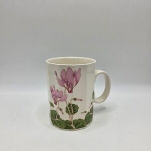 Otagiri Cyclamen Mug Cream Pink Gold Trim Octagonal Vintage Japan Cup